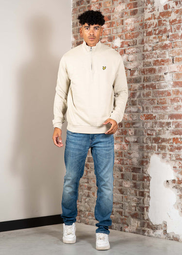 Lyle & Scott Truien Loopback quarter zip sweat - grey taupe
