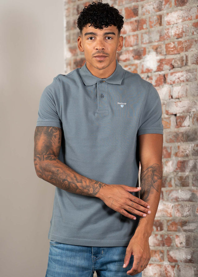 Barbour Poloshirts Tartan pique polo shirt - bluestone