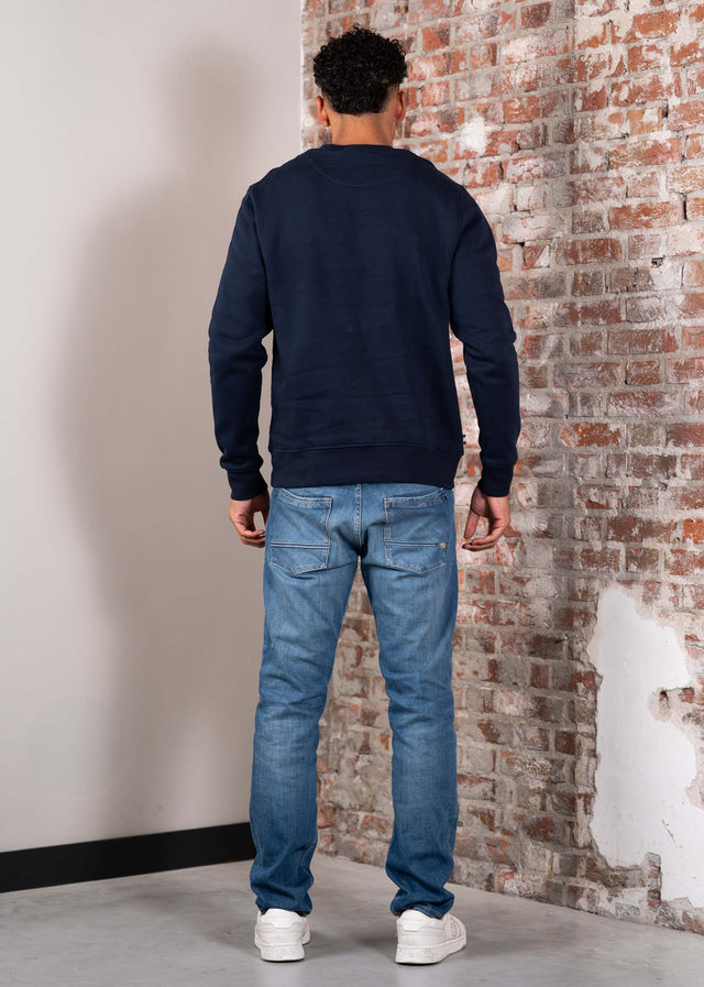 Aquascutum Pullover Centered logo crewneck - navy