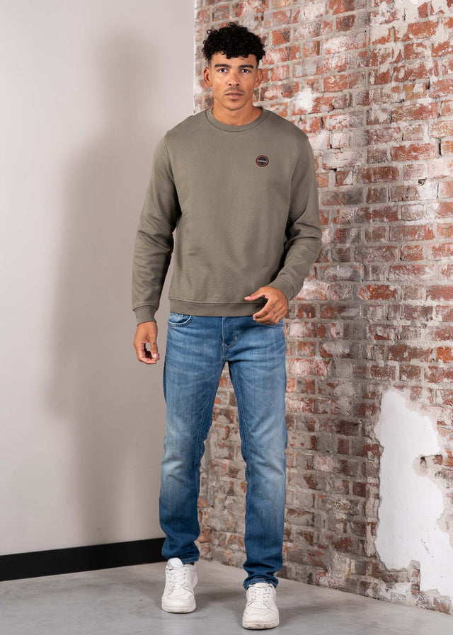 Napapijri Pullover Badge crewneck- tea leaf