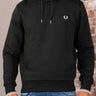 Fred Perry Hoodies Tipped hooded sweatshirt - night green snow white
