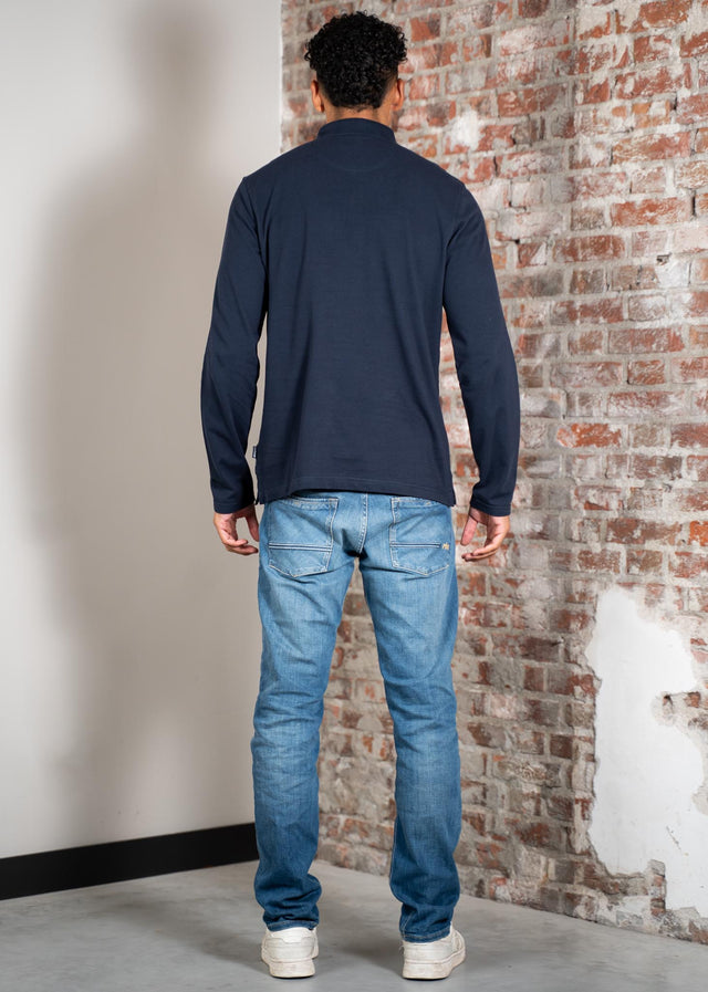 Barbour Langarm Polos Blaine tailored ls polo shirt - navy