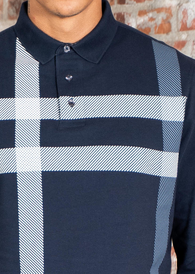 Barbour Langarm Polos Blaine tailored ls polo shirt - navy