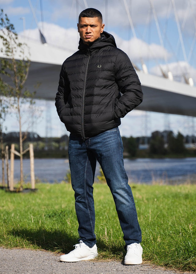 Fred Perry Jacken Hooded insulated jacket - black