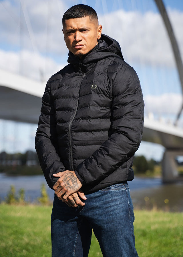 Fred Perry Jacken Hooded insulated jacket - black
