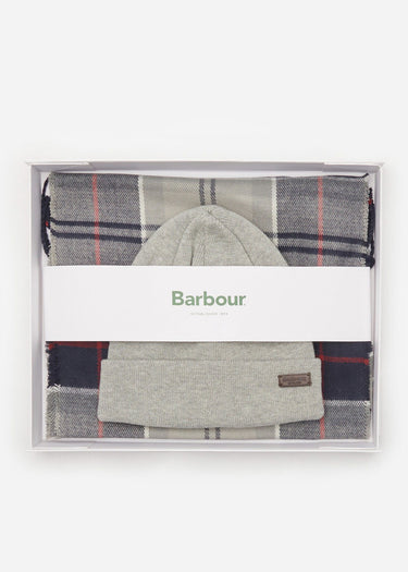 Barbour Sjaals Swinton beanie & galingale scarf gift set - blue granite