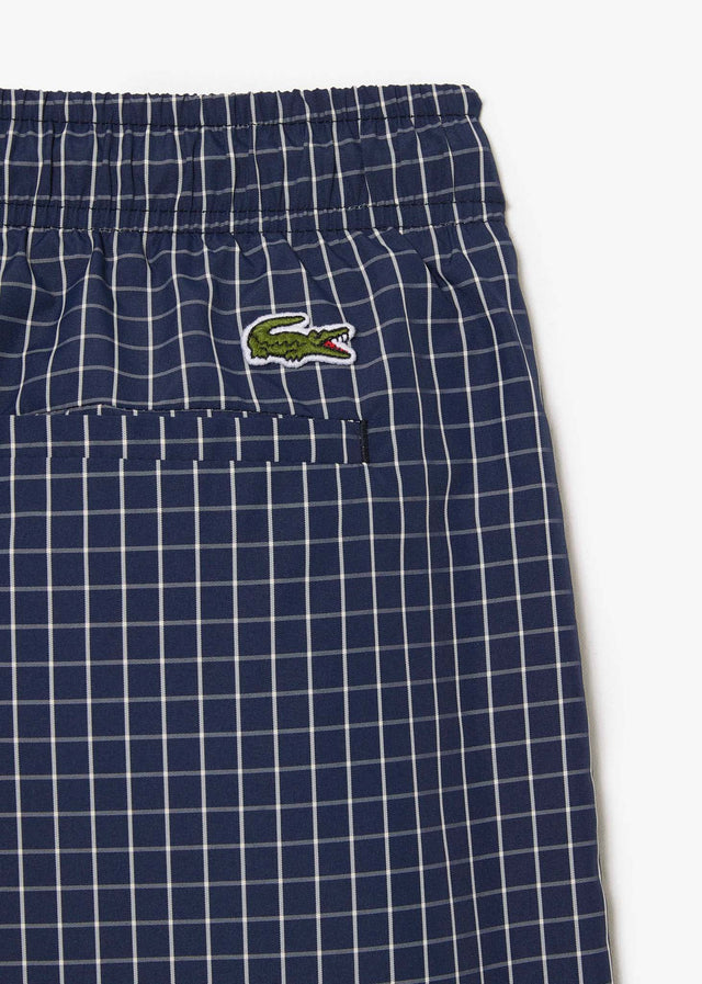 Lacoste Badeshorts Checkered swimming trunks - navy blue lapland