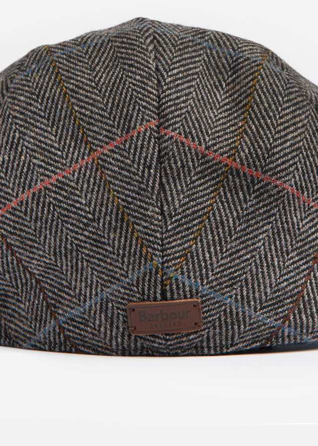 Barbour Caps Wilkin flat cap - charcoal herringbone