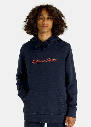 Lyle & Scott Hoodies  Embroidered logo hoodie - dark navy sorrel orange