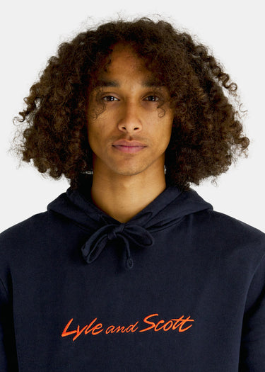Lyle & Scott Hoodies  Embroidered logo hoodie - dark navy sorrel orange