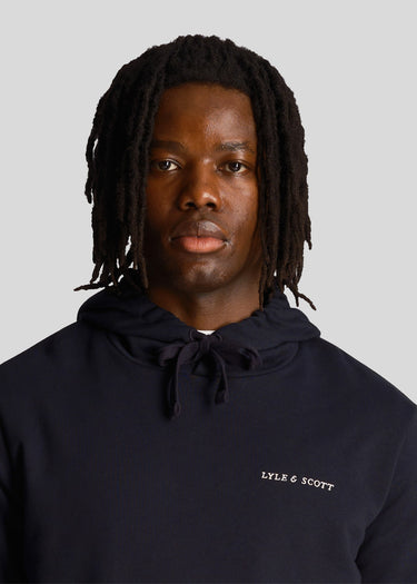 Lyle & Scott Hoodies Loopback embroidered hoodie - dark-navy