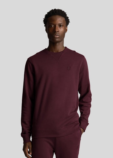 Lyle & Scott Truien Tonal eagle crew neck sweatshirt - burgundy
