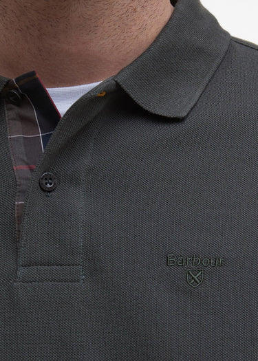 Barbour Polo's Barbour essential ls tartan pique polo shirt - forest