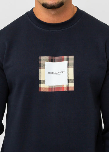 Marshall Artist Truien UK ism box logo crewneck - navy