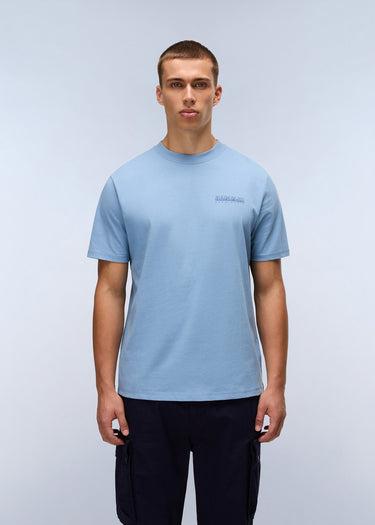 Napapijri T-shirts Back graphic t-shirt - faded denim