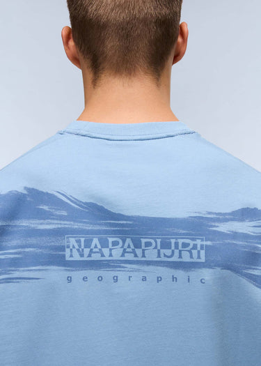 Napapijri T-shirts Back graphic t-shirt - faded denim