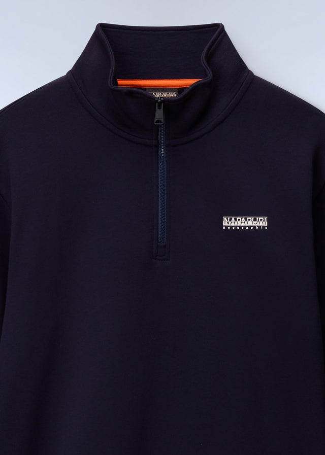 Napapijri Pullover Small box quarter zip sweat - blue marine