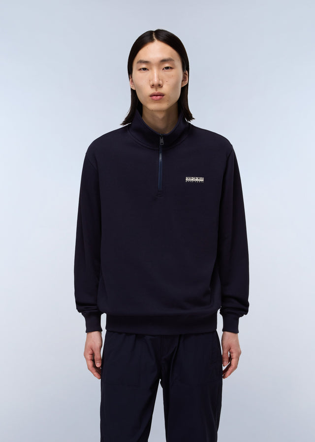 Napapijri Pullover Small box quarter zip sweat - blue marine