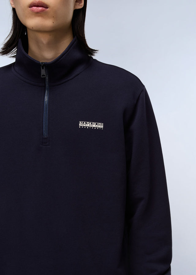 Napapijri Pullover Small box quarter zip sweat - blue marine