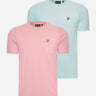 Lyle & Scott T-shirts Pocket 2 pack t-shirt - palm pink - clear sky