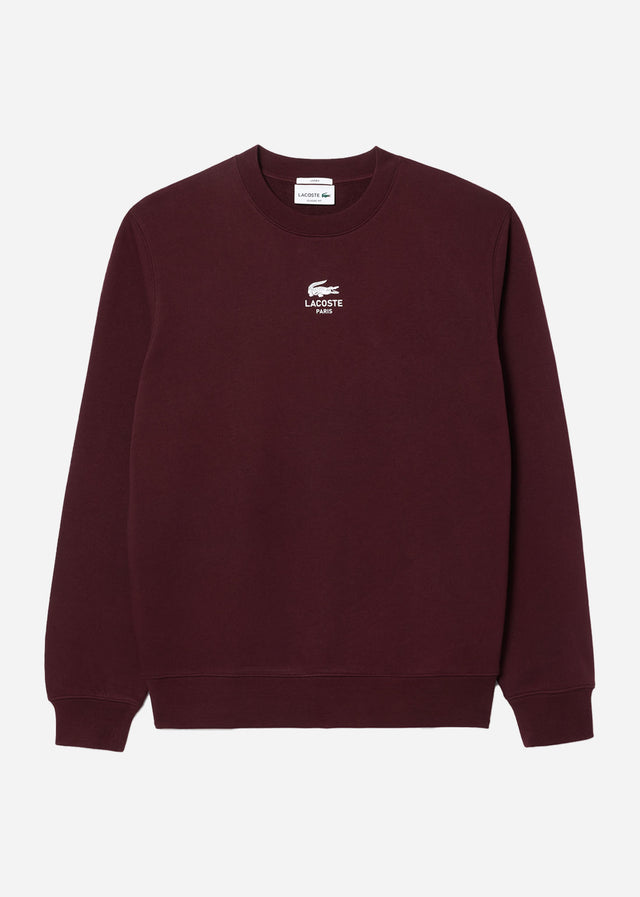Lacoste Pullover Sweatshirt logo print- expresso