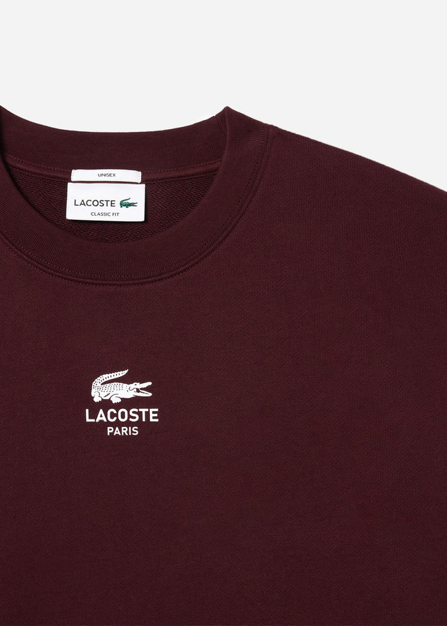 Lacoste Pullover Sweatshirt logo print- expresso