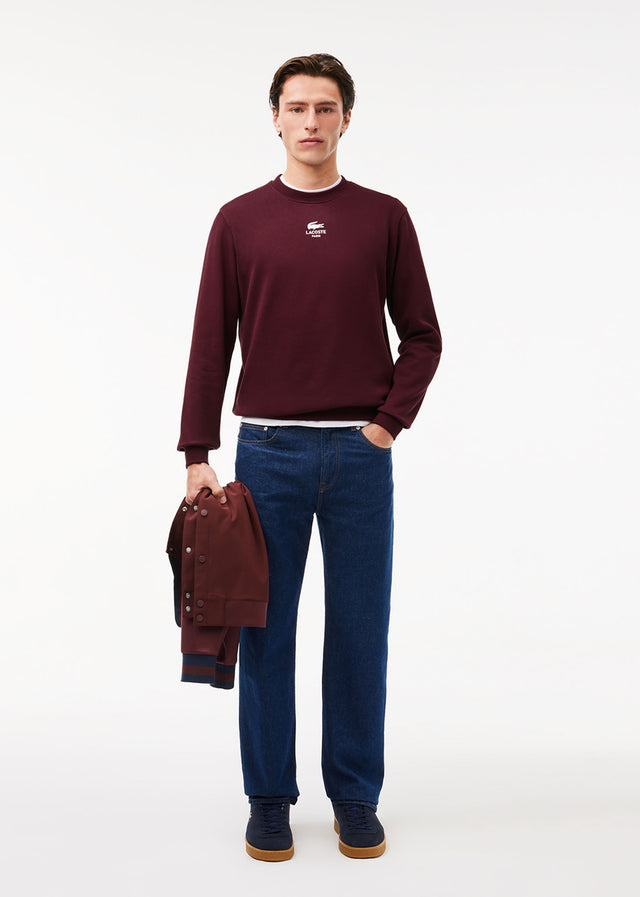 Lacoste Pullover Sweatshirt logo print- expresso
