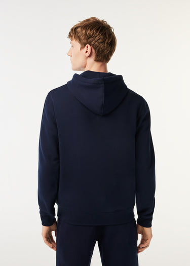 Lacoste Vesten Contrast stripe zip through hoodie - navy blue