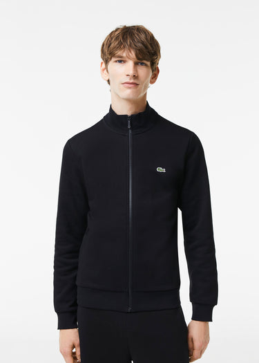 Lacoste Vesten Brushed fleece zip through sweater - black