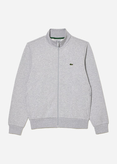 Lacoste Vesten Brushed fleece zip through sweater - Silver Chine
