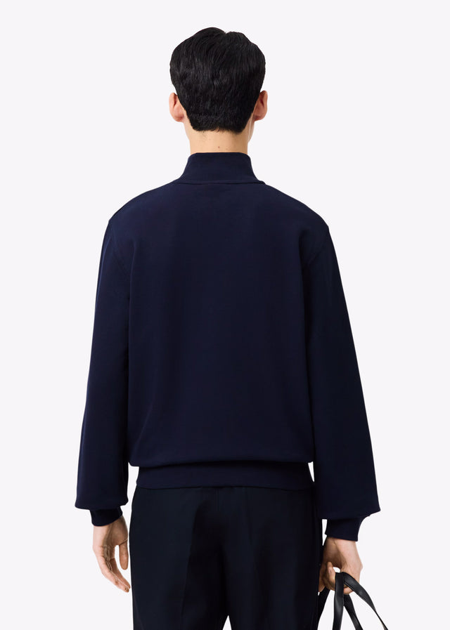 Lacoste Pullover High neck zip up fleece sweatshirt - navy blue