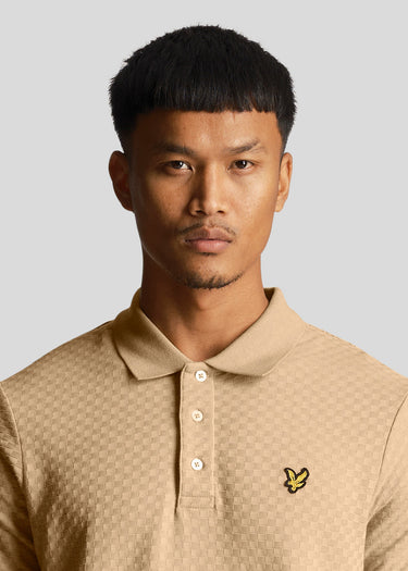 Lyle & Scott Polo's Grid texture polo shirt - cairngorms khaki