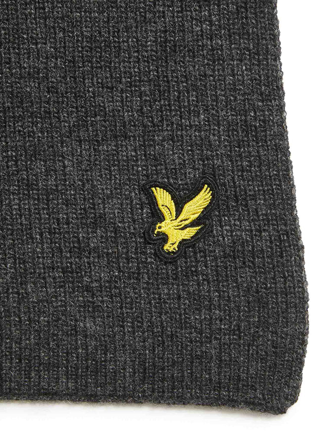 Lyle & Scott Schals Lambswool ribbed scarf - charcoal marl