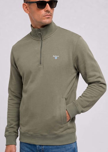 Barbour Truien Barbour desmond half zip sweat - agave green