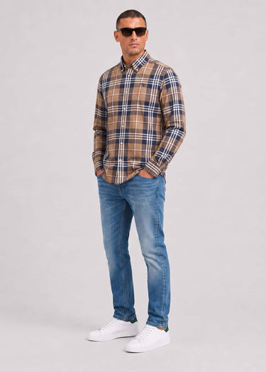 Barbour Hemden Barbour edger tailored checked shirt - stone