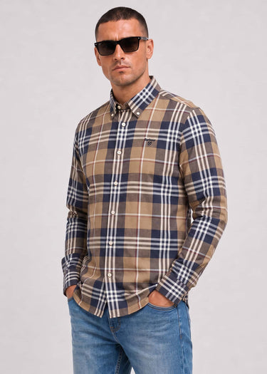 Barbour Hemden Barbour edger tailored checked shirt - stone
