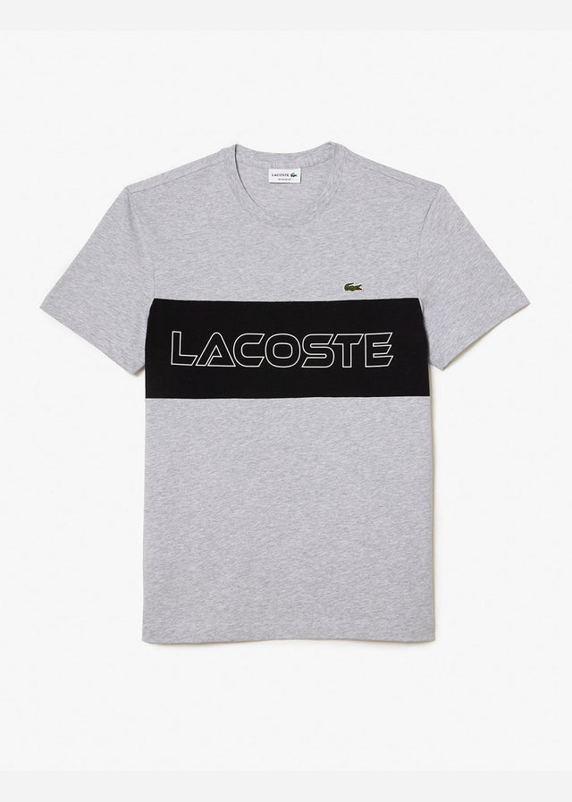 Lacoste T-Shirts Colorblock t-shirt - silver chine black
