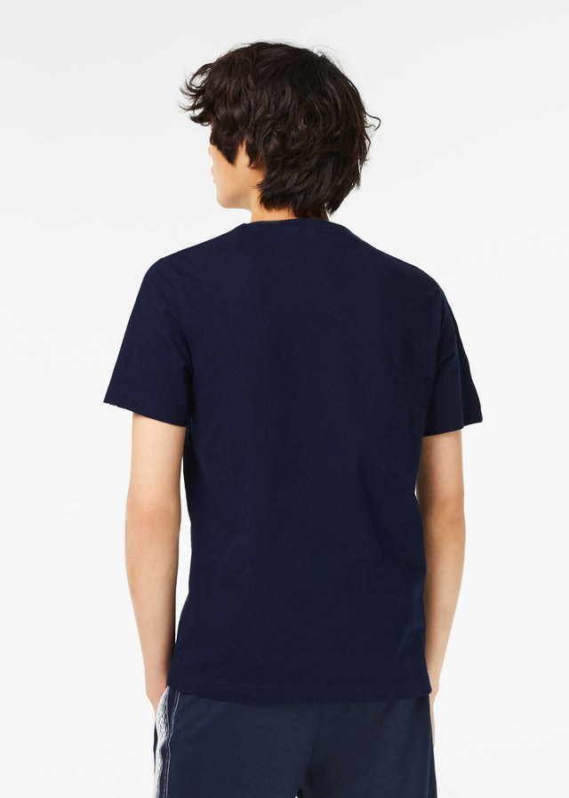 Lacoste T-Shirts Contrast stripe t-shirt - navy blue