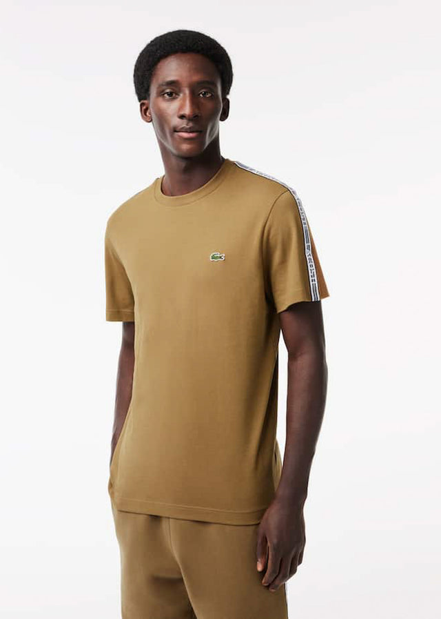 Lacoste T-Shirts Contrast stripe t-shirt - cookie