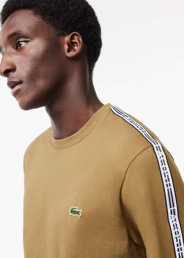 Lacoste T-Shirts Contrast stripe t-shirt - cookie