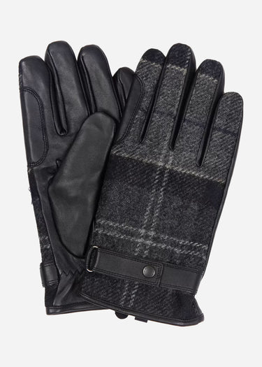 Barbour Handschoenen Newbrough tartan gloves - black grey