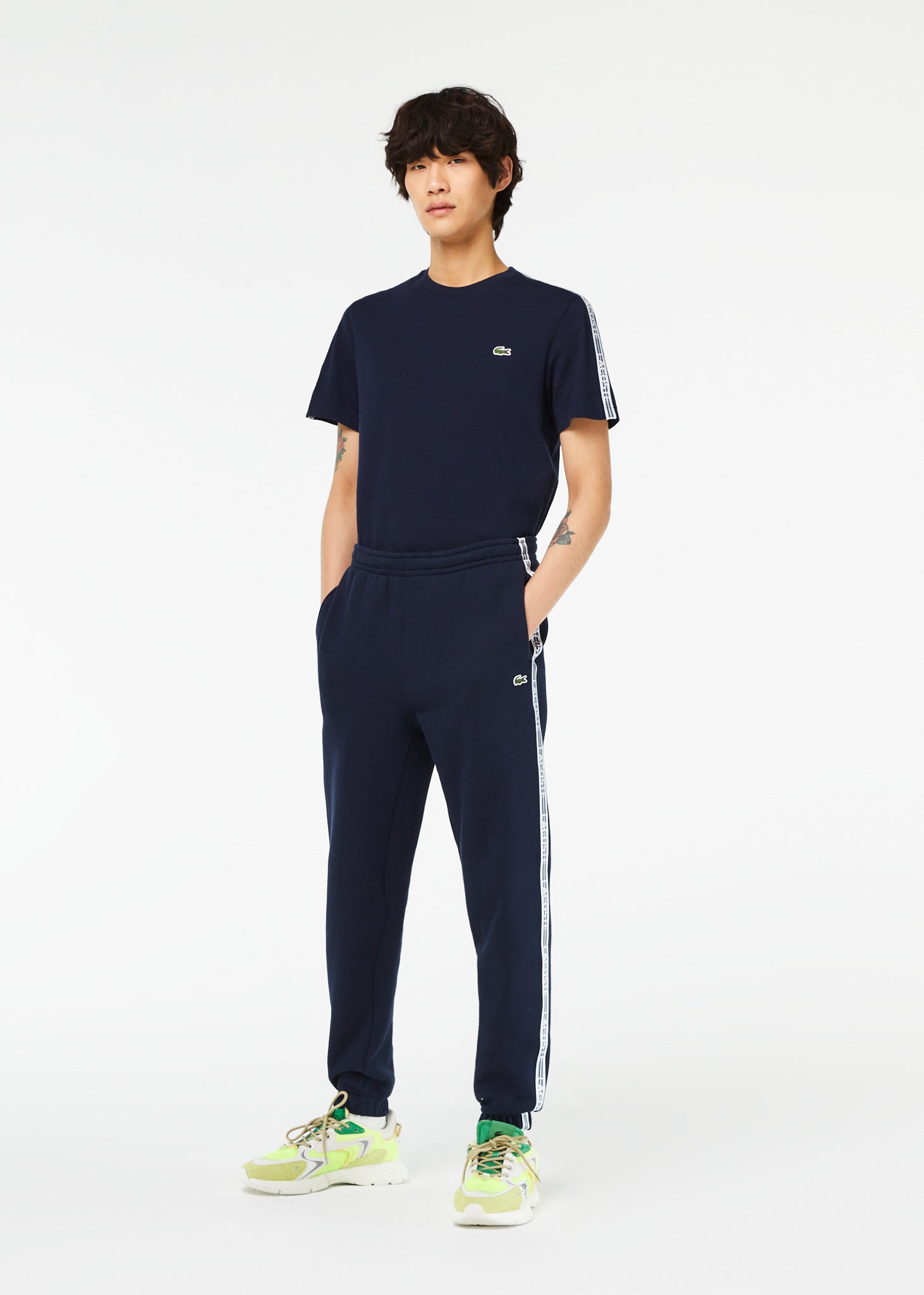 Lacoste tracksuit store navy blue