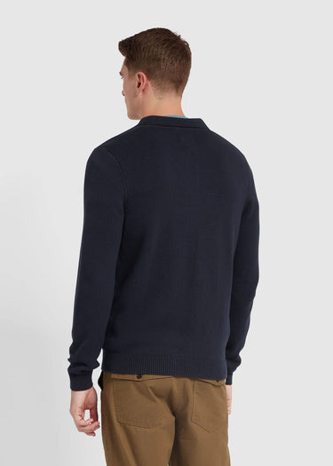 Farah Truien Sweater hamlet knit ls polo - true navy