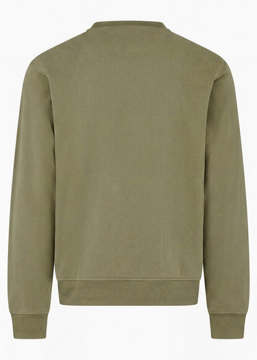 Aquascutum Pullover Check shoulder crewneck fleece - army green
