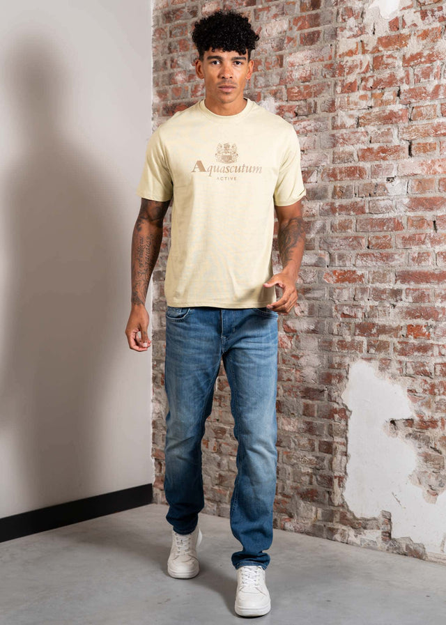 Aquascutum T-Shirts Big logo t-shirt - beige