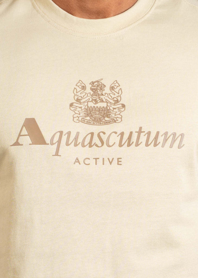 Aquascutum T-Shirts Big logo t-shirt - beige