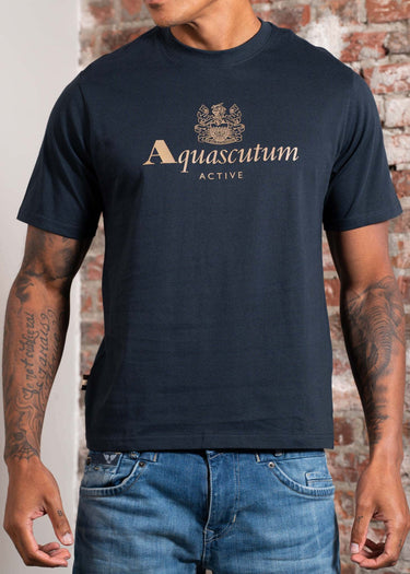Aquascutum T-shirts Big logo t-shirt - navy