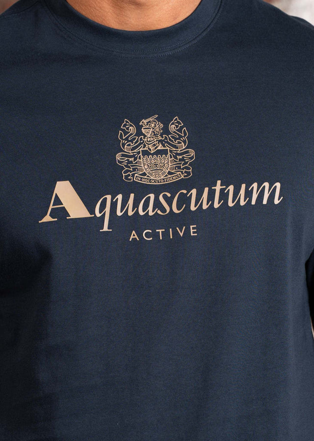Aquascutum T-Shirts Big logo t-shirt - navy