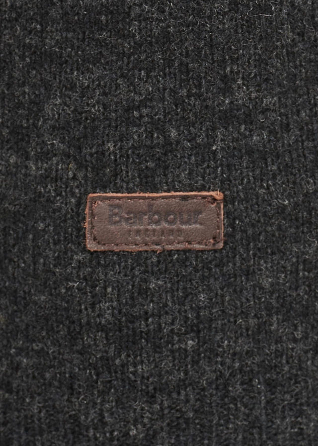 Barbour Pullover Essential patch half zip knitted jumper - charcoal
