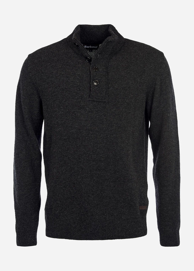 Barbour Pullover Essential patch half zip knitted jumper - charcoal